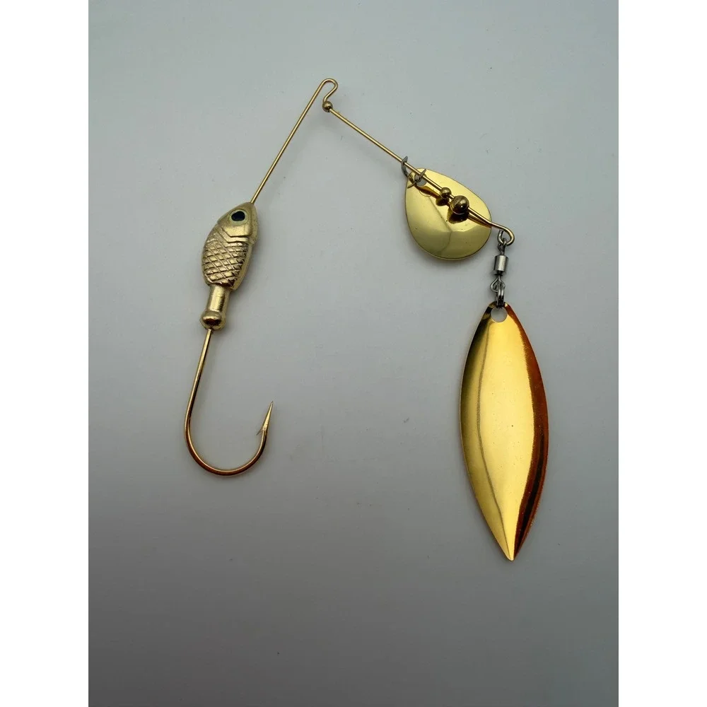 Handmade Spinnerbait Fishing Lure Set Gold Silver Willow‎ Colorado Blades 3pc